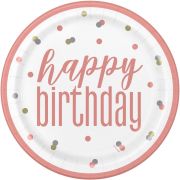8 farfurii Happy Birthday - 22 cm