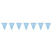 Banner stegulețe bleu Happy Birthday - 2.7 m