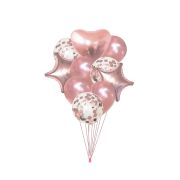 10 baloane roz gold folie si latex cu confetti