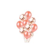 10 baloane transparente și roz gold cu confetti
