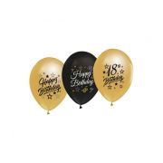 5 baloane aurii și negre 18 ani - 30 cm
