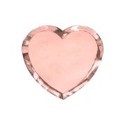 6 farfurii inimă roz - 21 x 19cm