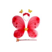 Aripioare rosii de fluturas cu bagheta si coronita