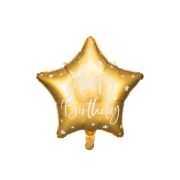 Balon auriu stea Happy Birthday - 40 cm
