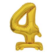 Balon decorativ cifra 4 auriu - 38 cm