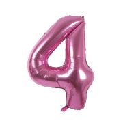 Balon folie cifra 4 roz - 86 cm