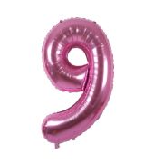 Balon folie cifra 9 roz  - 86 cm