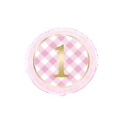 Balon roz prima aniversare - 45 cm