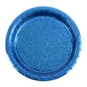 6 farfurii albastre holografice - 22 cm