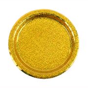 6 farfurii aurii holografice - 22 cm
