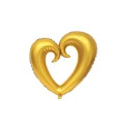 Balon auriu inimă decupată - 56 x 44 cm