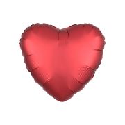 Balon inimă roșu satinat - 43 cm