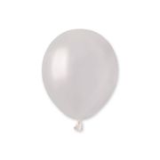 100 baloane alb perlat metalic Gemar - 12 cm