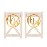 2 decorațiuni pentru scaun "Mr" and "Mrs" -  30 cm