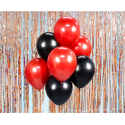 6 baloane latex rosii si negre - 30 cm