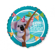 Balon Happy Birthday cu Koala - 47 cm