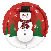 Balon roșu cu om de zăpadă - 43 cm