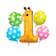 Buchet de baloane cifra 1 girafa