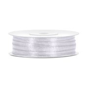 Panglică albă satinată - 3mm/50m