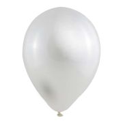 100 baloane alb metalic - 27 cm