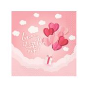 20 servetele roz Love is in the air - 33x33 cm