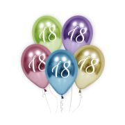 5 baloane colorate platinum aniversare 18 ani - 30 cm