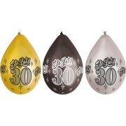 6 baloane aniversare 30 ani - 30 cm