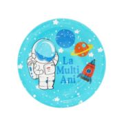 6 farfurii La mulți ani cu astronaut - 18 cm