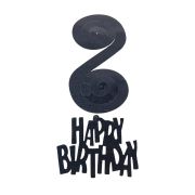6 spirale decorative negre Happy Birthday	