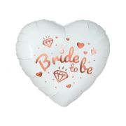 Balon inimă albă Bride to Be - 43 cm
