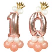 Baloane decorative roz gold 10 ani
