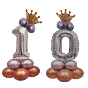 Baloane decorative argintii 10 ani