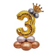 Balon decorativ auriu cifra 3