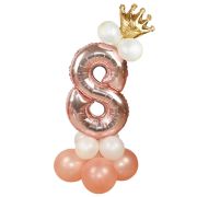 Balon decorativ roz gold cifra 8