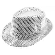 Pălărie disco argintie cu paiete