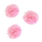 3 pompoane roz deschis 25 cm