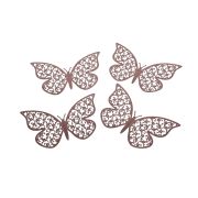4 fluturi roz 3D decorativi