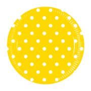 8 farfurii galbene cu buline - 19 cm