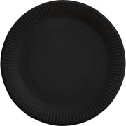8 farfurii party negre - 23 cm
