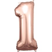 Balon cifra 1 rose gold - 86 cm