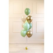 10 Baloane Verde Pastel cu Auriu
