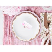 6 Farfurii Albe cu Auriu 18.5 cm