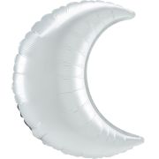 Balon folie semiluna alb satin 43 cm