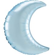 Balon folie semiluna bleu satin 43 cm