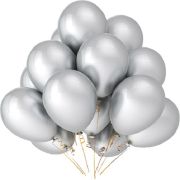 100 Baloane argintii metalizate Gemar - 25 cm