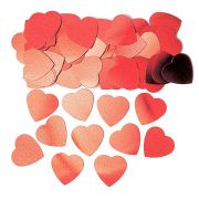Confetti metalice in forma de inimioare rosii mari
