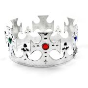Coroana argintie de rege cu pietre colorate