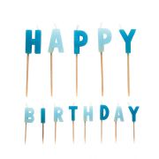 Lumanarele Happy Birthday pentru tort - lumanari bleu party