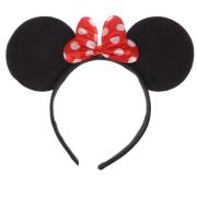 Urechi Minnie Mouse cu fundita rosie mica