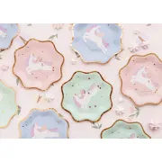 8 Farfurii Pastel Unicorn- 18 cm